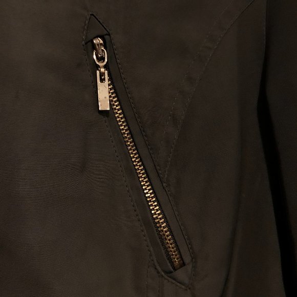 Khaki Green Drawstring Waist Hooded Jacket - Picture 5 of 5